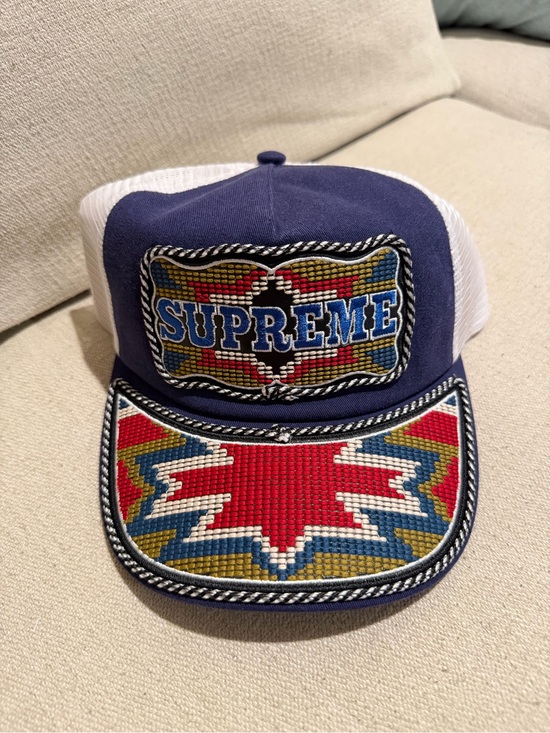 Supreme Western Embroidered Mesh Back 5-Panel Navy